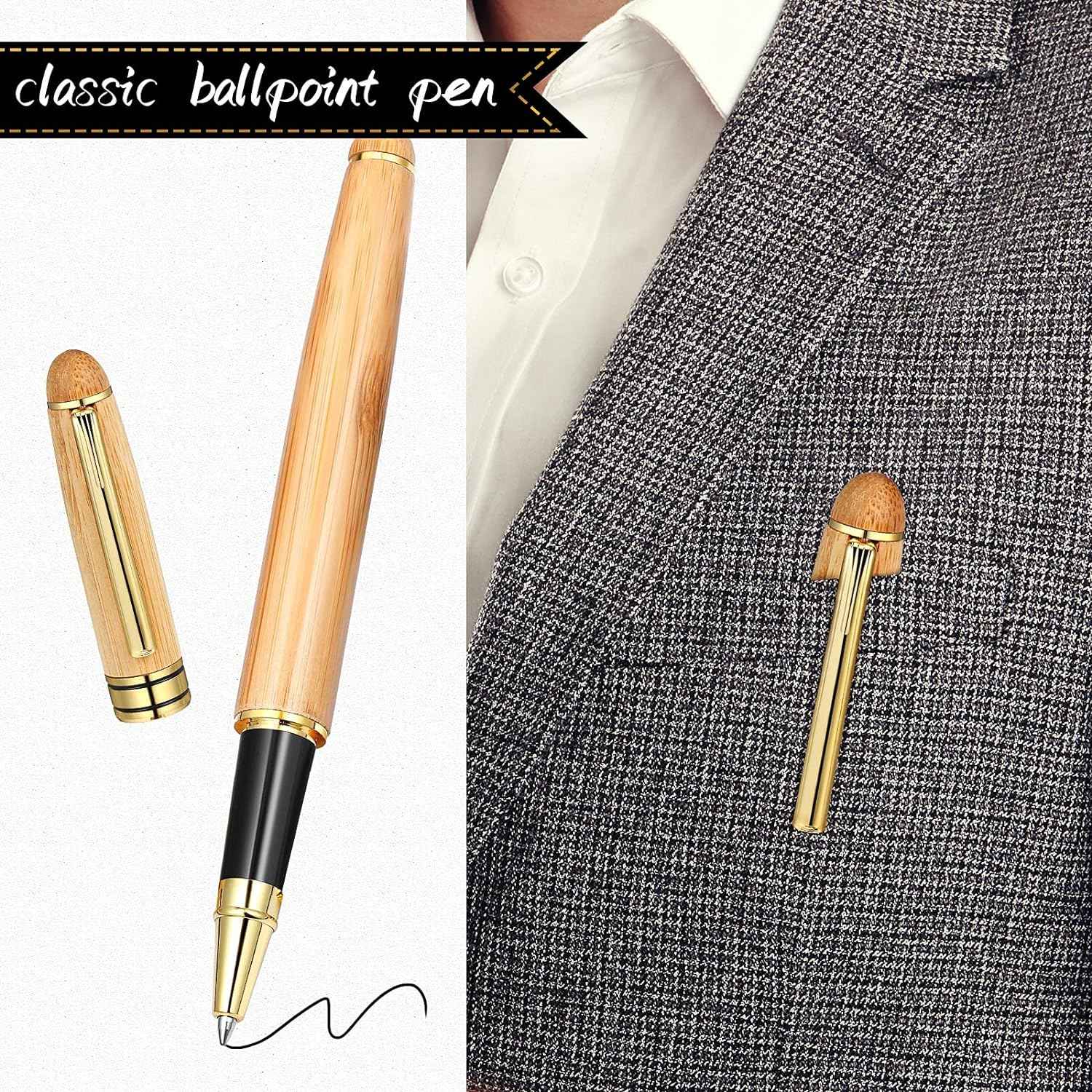 2 Pieces Bamboo Wooden Ballpoint Pen Handcrafted Rosewood Pens - TTpen