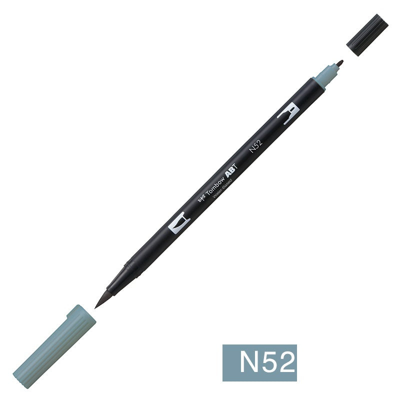 Tombow Dual Brush Pen,Grayscale,1-Pack,Brush and Fine Tip Marker N52