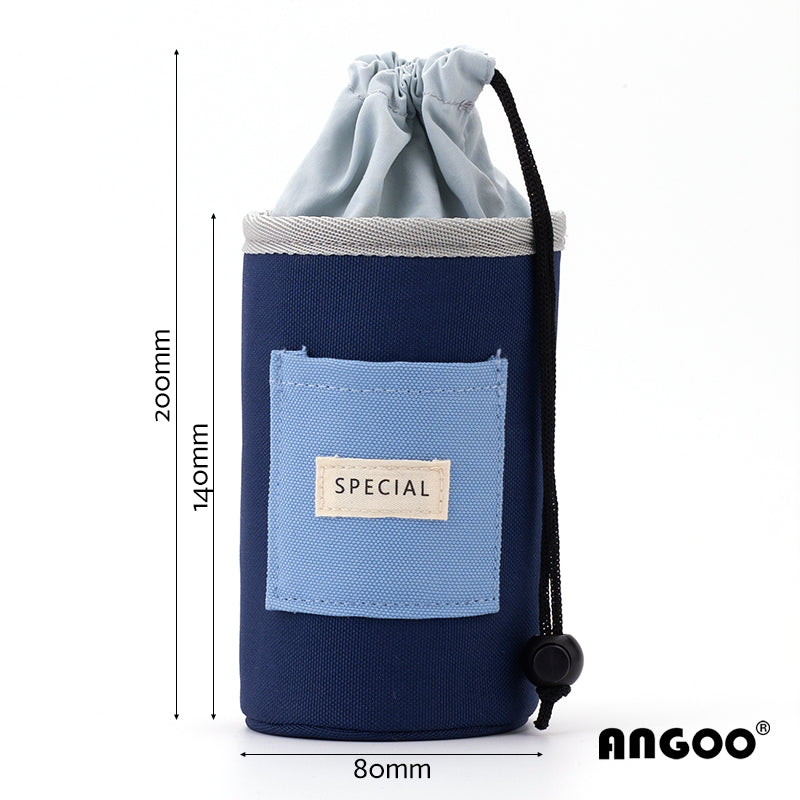 Angoo Drawstring Stand-Up Pencil Case 20-Marker Organizer Desk Pen Holder