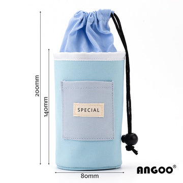 Angoo Drawstring Stand-Up Pencil Case 20-Marker Organizer Desk Pen Holder
