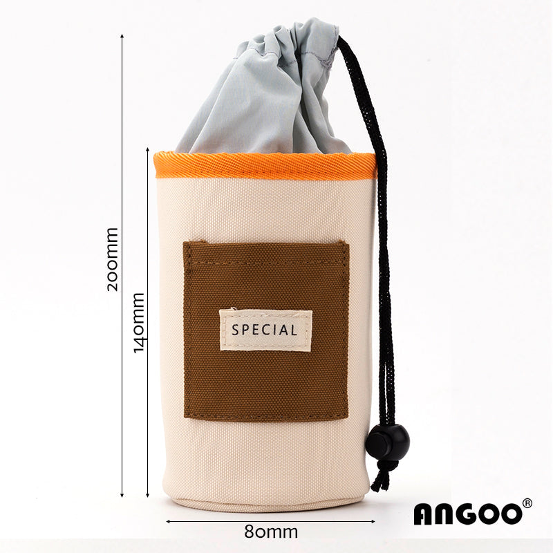 Angoo Drawstring Stand-Up Pencil Case 20-Marker Organizer Desk Pen Holder