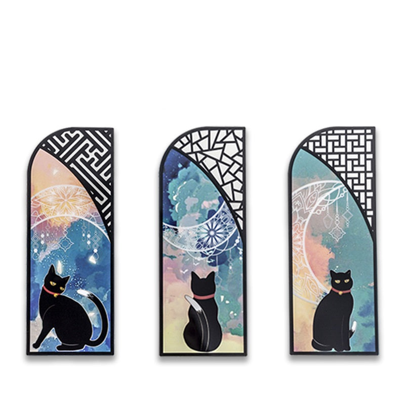 Black Cat PET Bookmark Set – 36 Elegant Page Markers