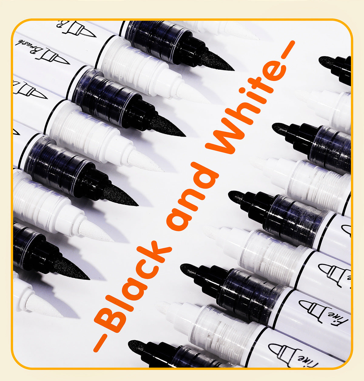 Transon Black White Acrylic Markers 12-Pack