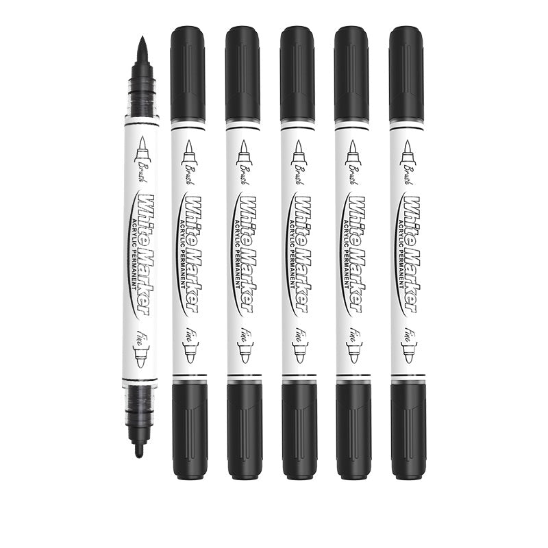 Transon Black White Acrylic Markers 12-Pack