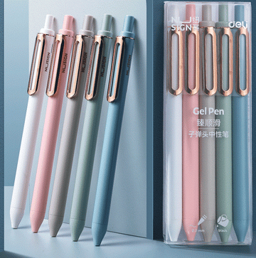 DELI NUSIGN Retractable Gel Pens 5-Pack