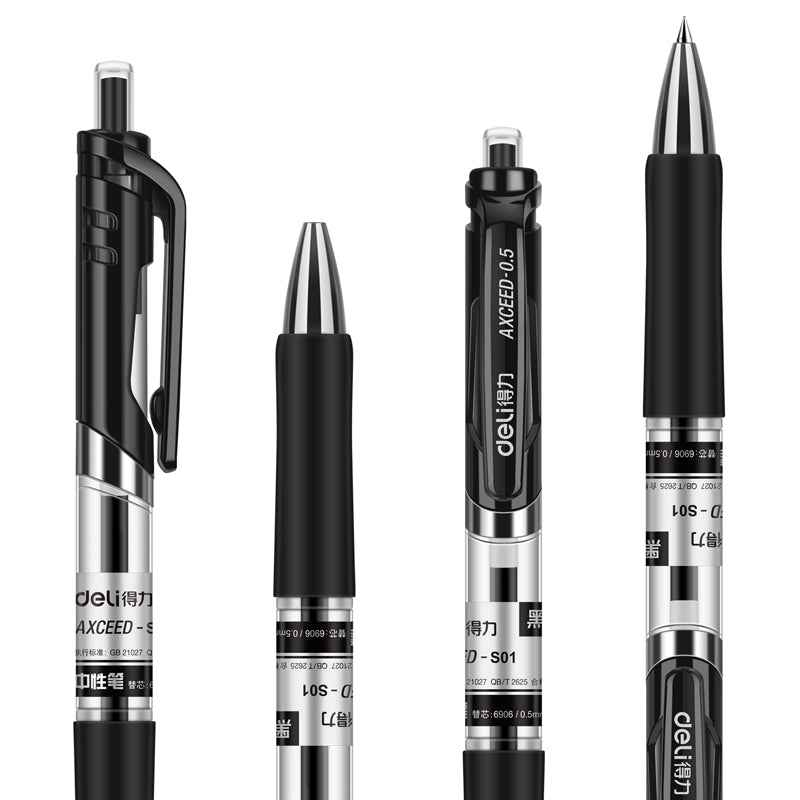 DELI S01 Retractable Quick Dry Gel Pens Fine Point 0.5mm Bulk 12 Count - TTpen