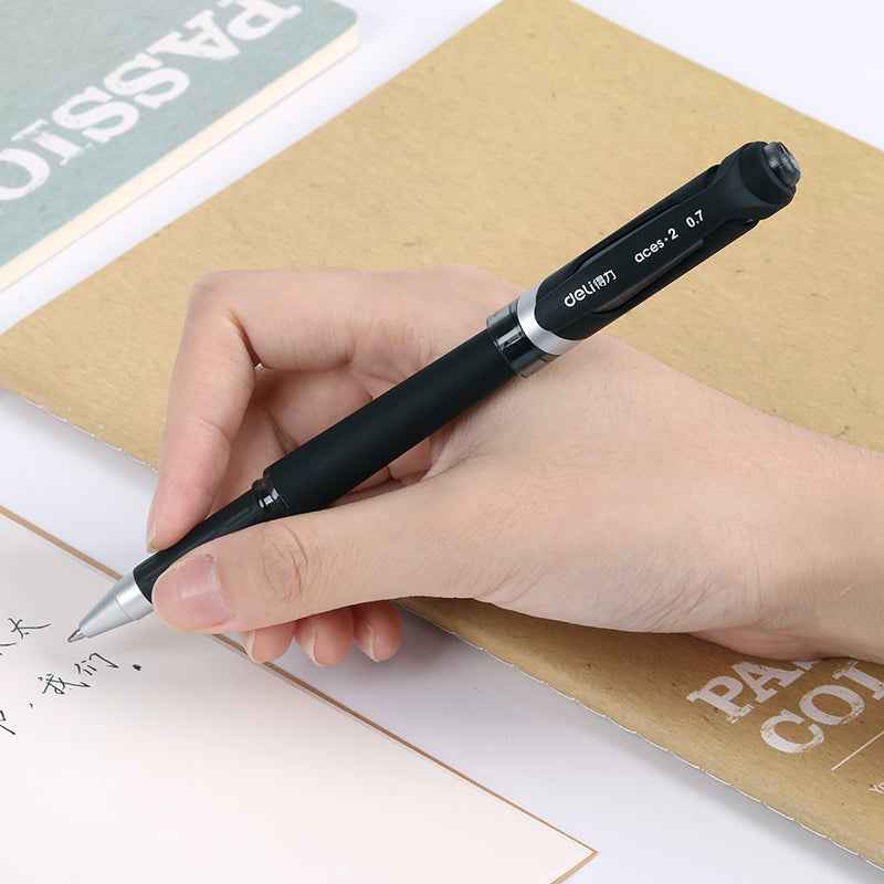 DELI S21 Black Gel Pen 0.7mm Medium Point,12 Pack - TTpen
