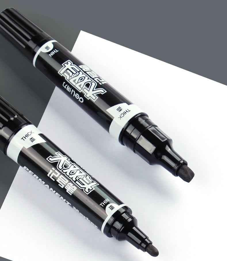 DELI Double Headed Permanent Art Marker Pen,Bullet&Chisel Tip,10 Pack - TTpen