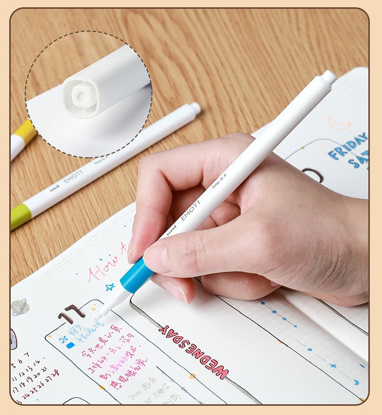 Uni EMOTT Water-Based Felt-Tip Marker Pens 5 Color Set