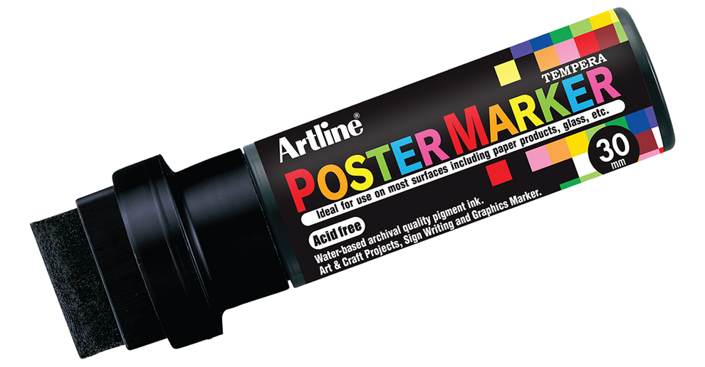 Artline EPP-30 Poster Markers | 30.0mm Flat Tip | 2 Pack