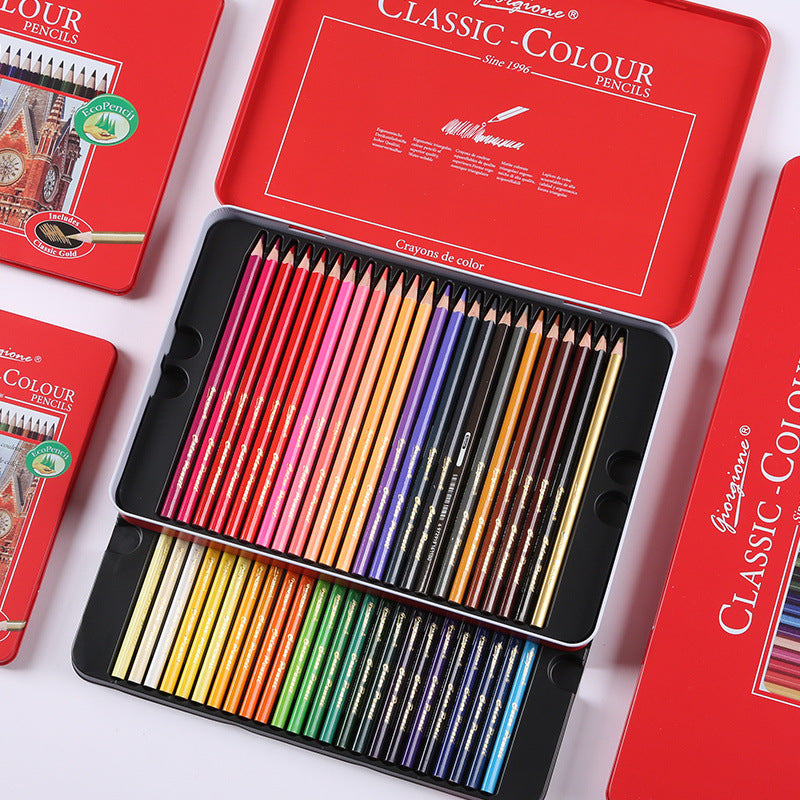Giorgione Triangular Oil Colored Pencils Tin Set 12/24/36/48/72/120 Colors