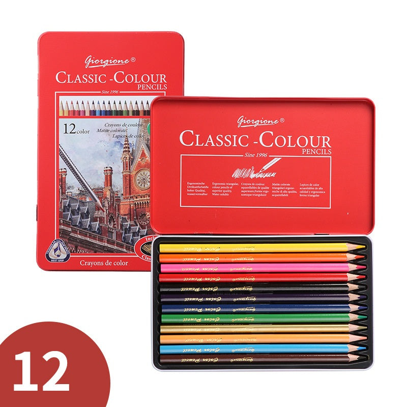 Giorgione Triangular Oil Colored Pencils Tin Set 12/24/36/48/72/120 Colors