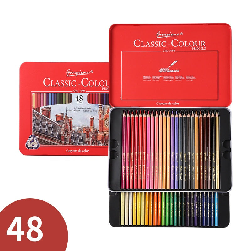Giorgione Triangular Oil Colored Pencils Tin Set 12/24/36/48/72/120 Colors