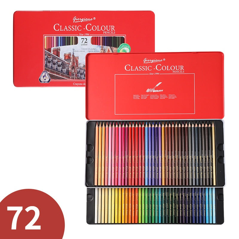 Giorgione Triangular Oil Colored Pencils Tin Set 12/24/36/48/72/120 Colors