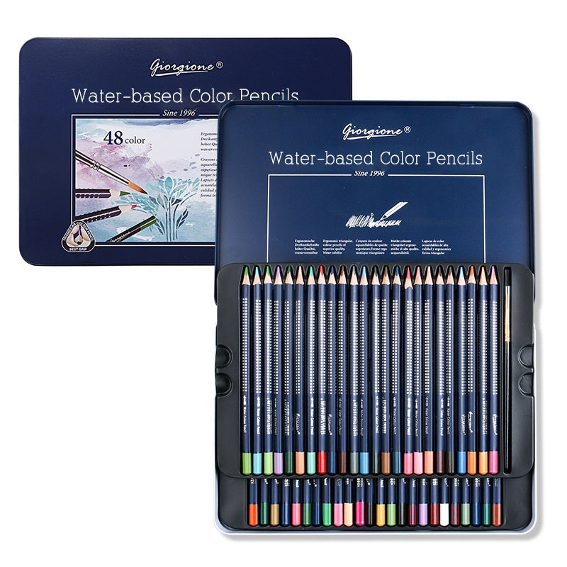 Giorgione Triangular Watercolor Pencils Tin Set with Brush