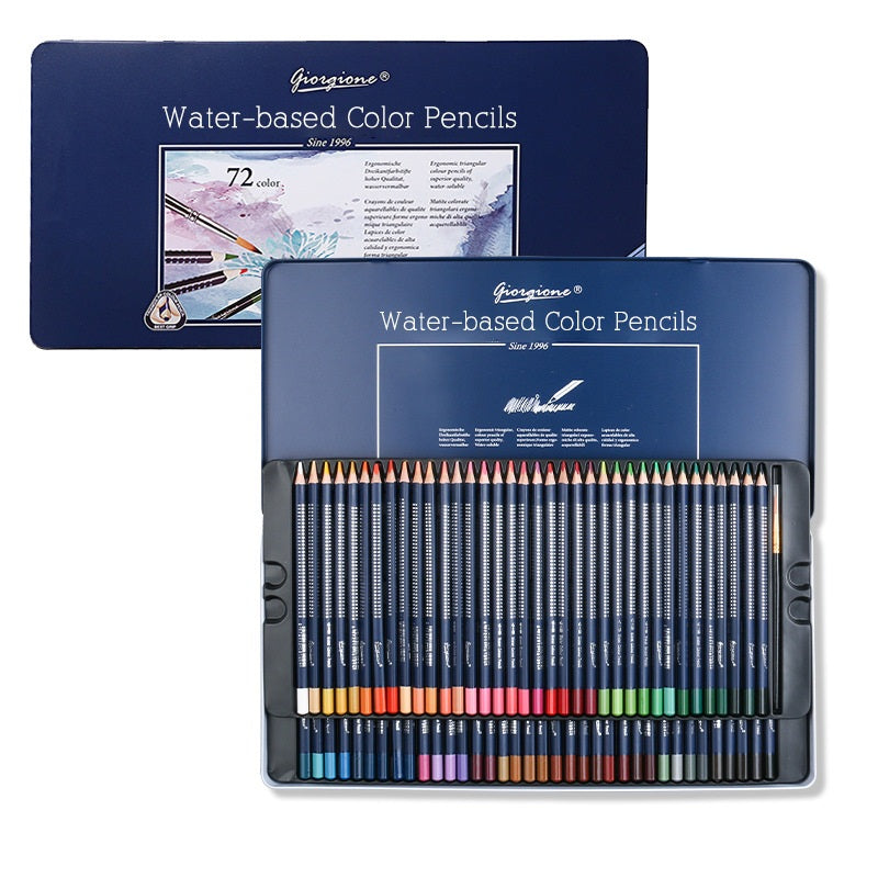 Giorgione Triangular Watercolor Pencils Tin Set with Brush