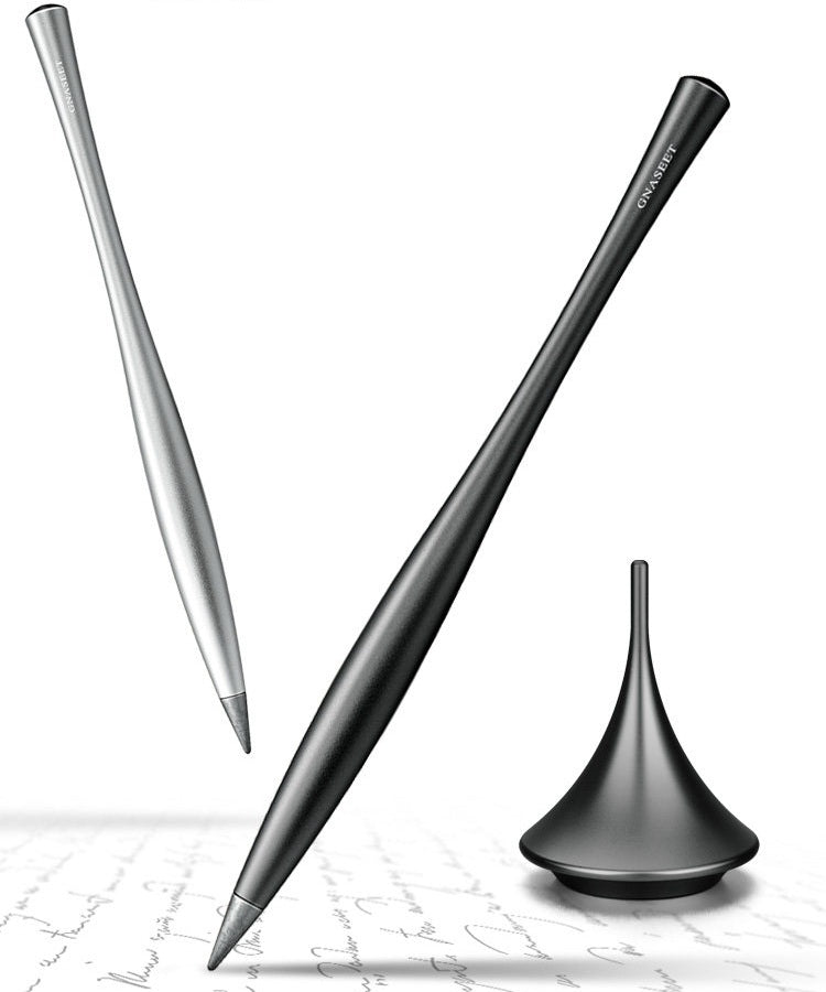 Gnaseet Inkless Pen Alloy Tip with Metal Pen Stand