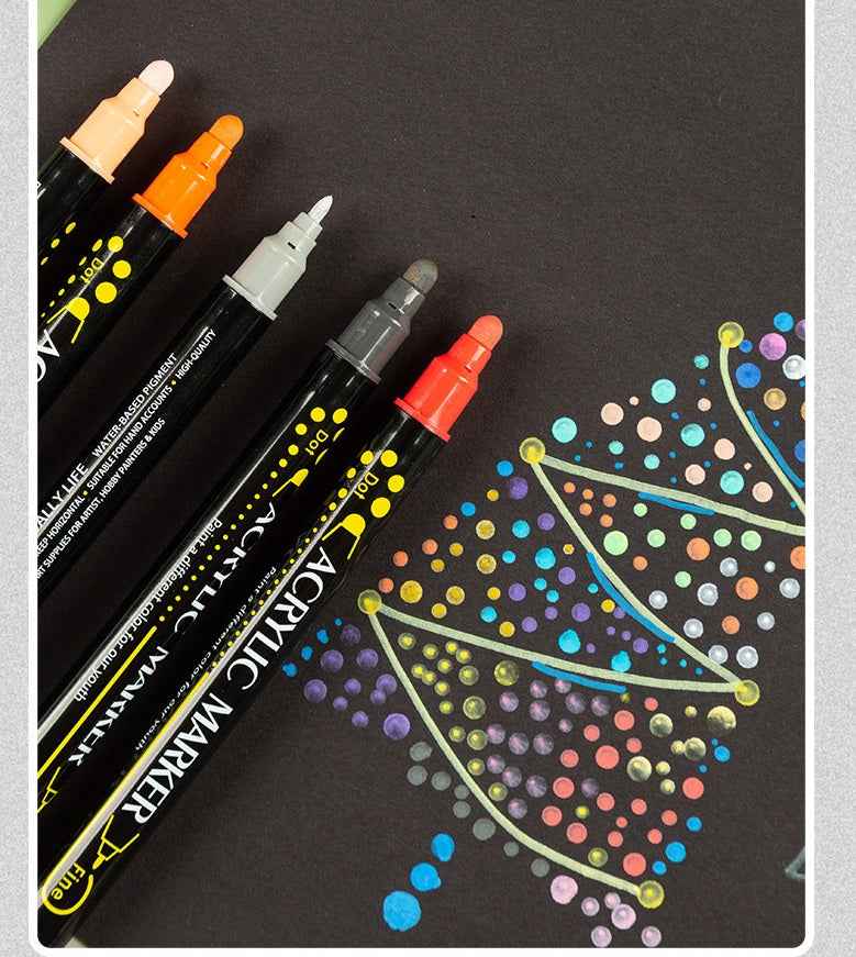 Guangna 36 Colors Acrylic Paint Markers Dual Tip(1-5mm) - TTpen