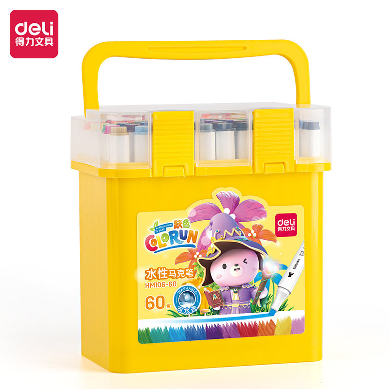 DELI 12/24/36/48/60 Colors Dual Tips Water-Based Art Markers 60 Colors