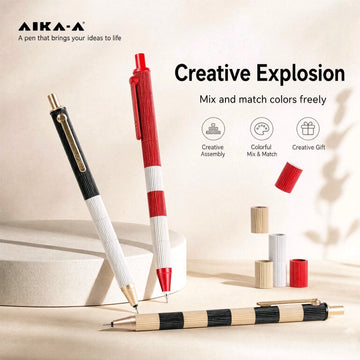 AIKA-A Brick Pen AK8216 Gift Box Set – 3pcs Modular Gel Pens | 0.5mm Quick-Dry Ink | Back to School Essential