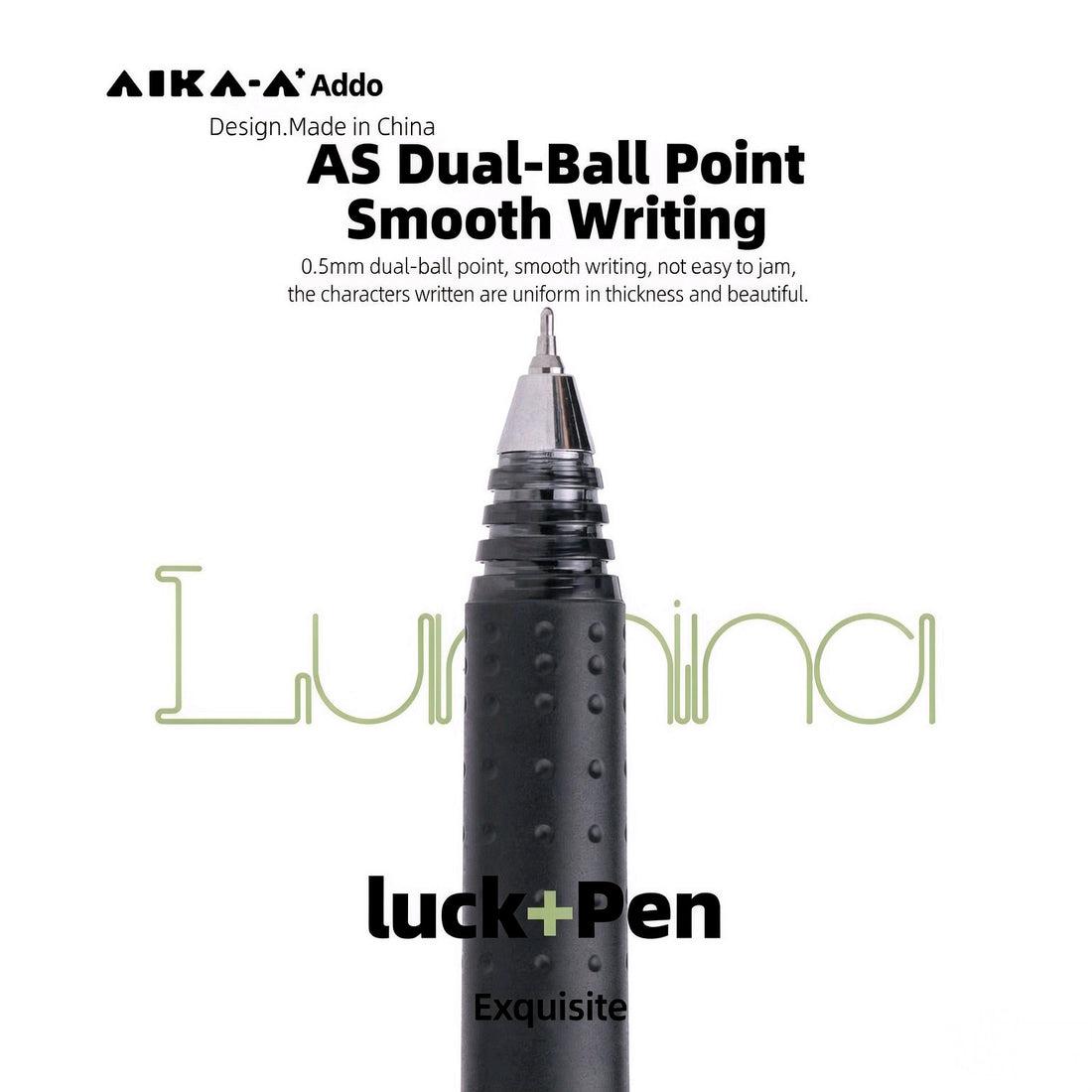 AIKA-A Lumina Limited Gel Pen | Dual AS Tip 0.5mm Retractable | Set of 6 Classic Patterns