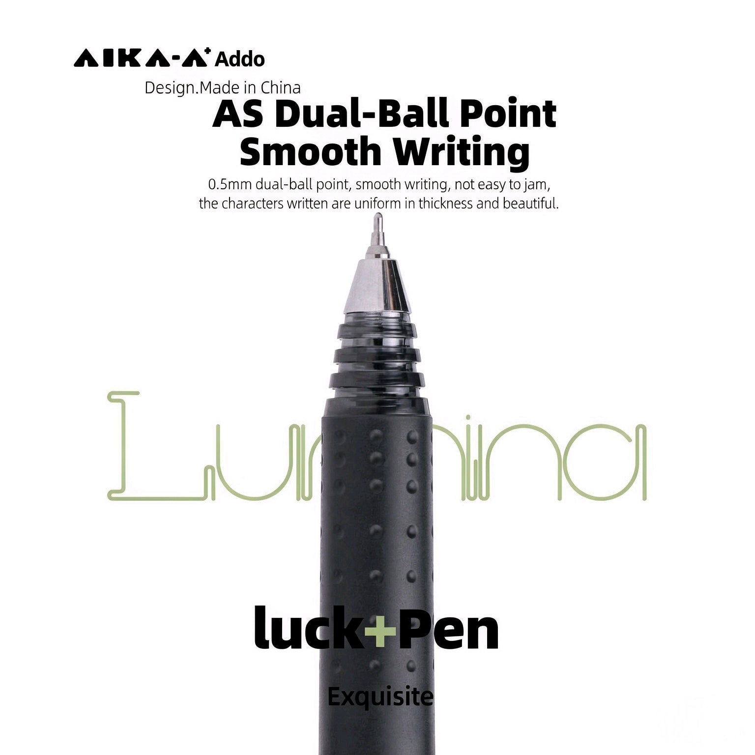 AIKA-A Lumina Limited Gel Pen | Dual AS Tip 0.5mm Retractable | Set of 6 Classic Patterns
