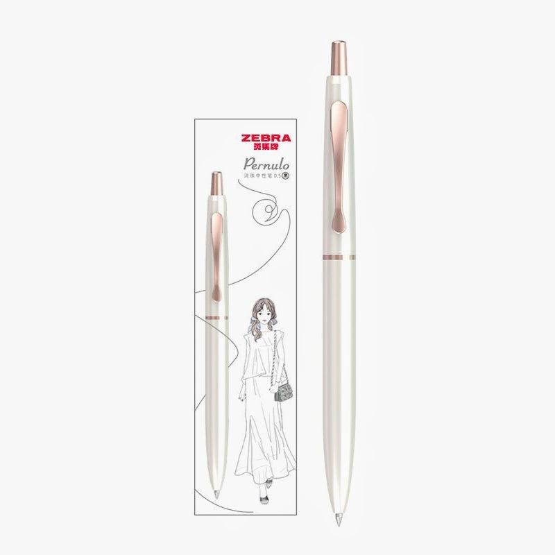 Zebra Pernulo JJ30 Pearl Limited Edition Gel Pen | Premium Metal Barrel Rollerball 0.5mm