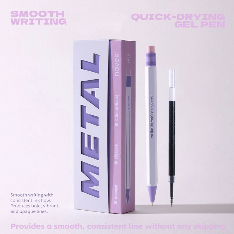 Never Metal Hexagon Retractable Gel Pen 0.5mm