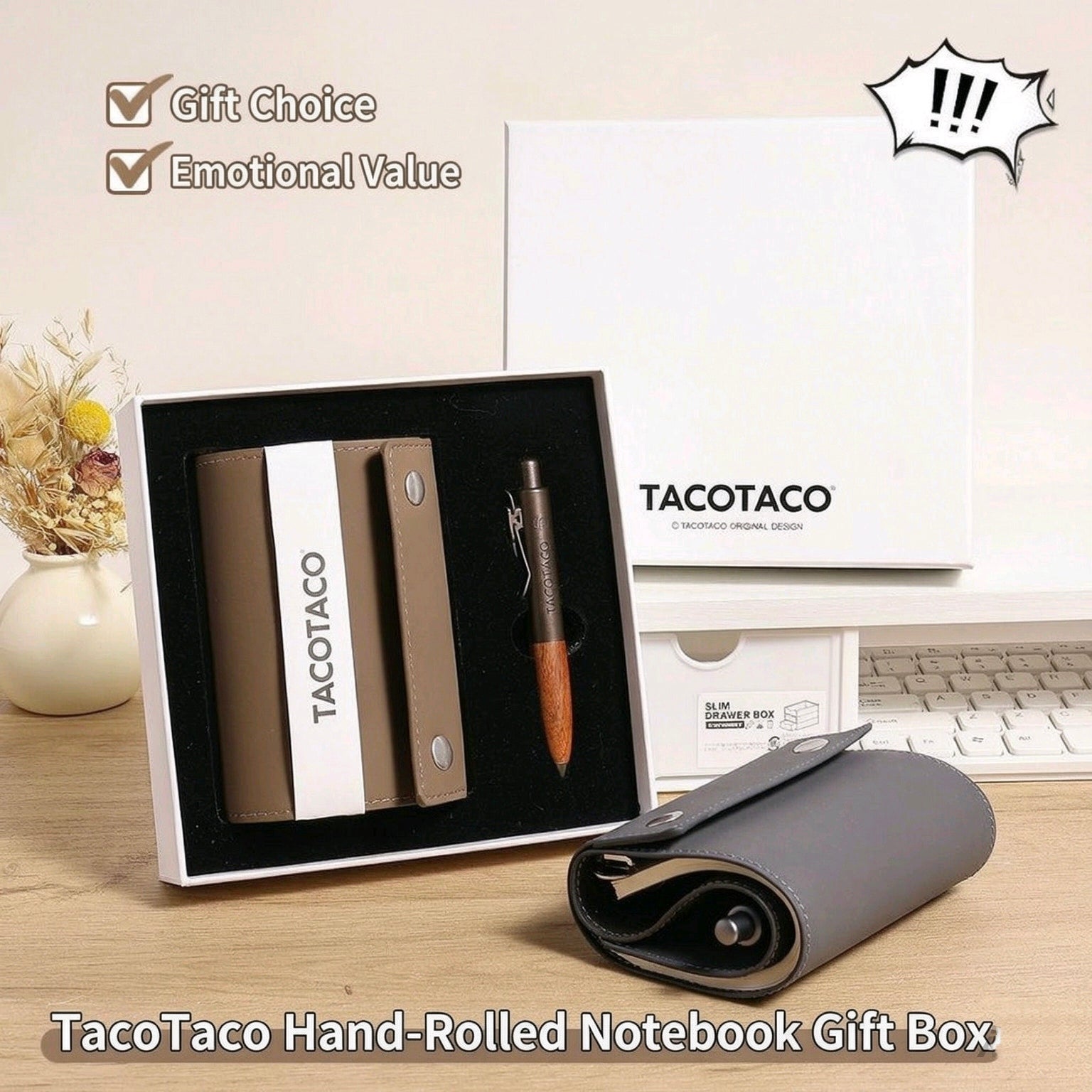 TacoTaco Rolled Notebook Pen Gift Set
