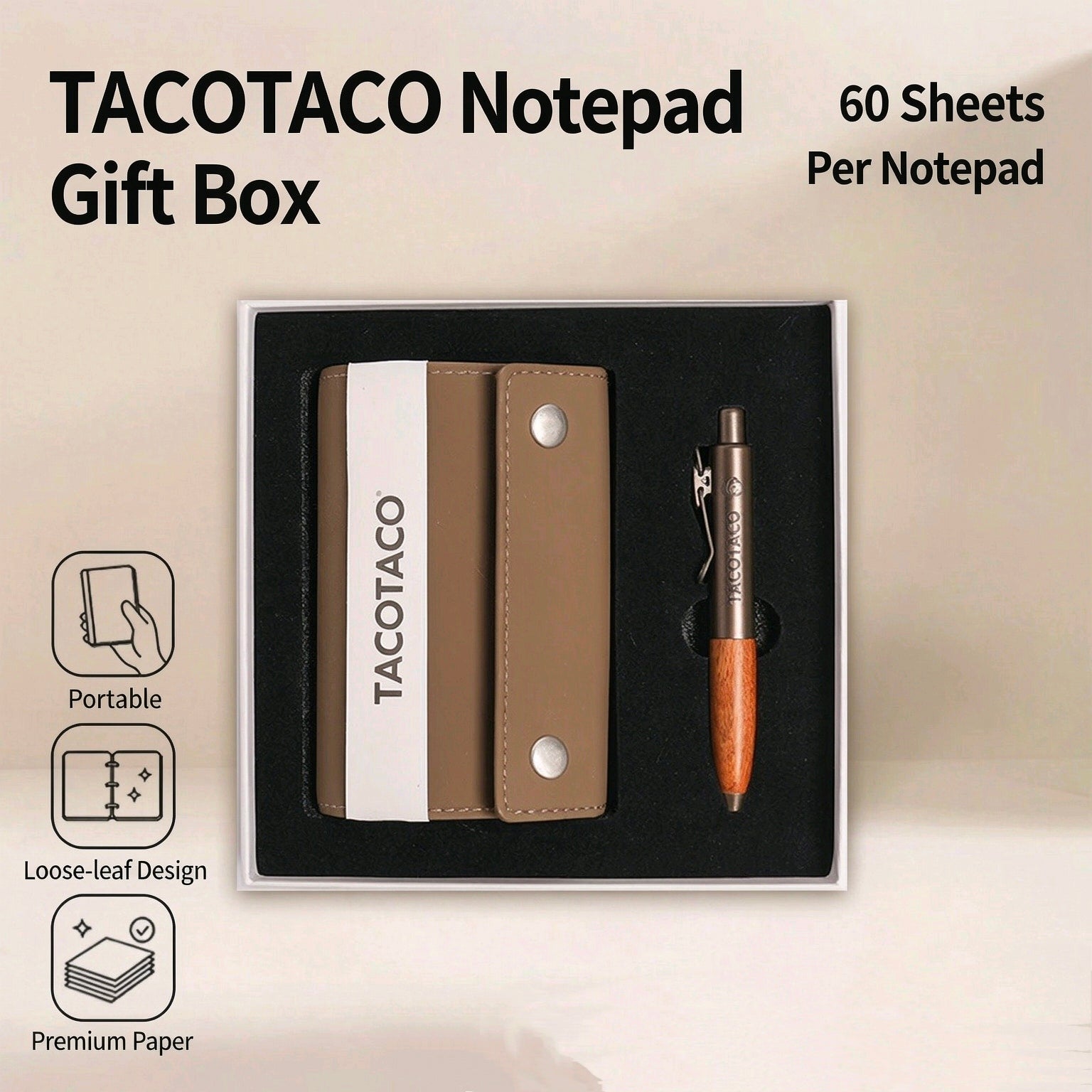 TacoTaco Rolled Notebook Pen Gift Set