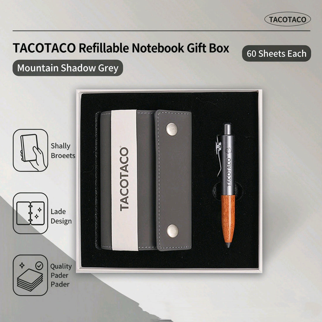 TacoTaco Rolled Notebook Pen Gift Set