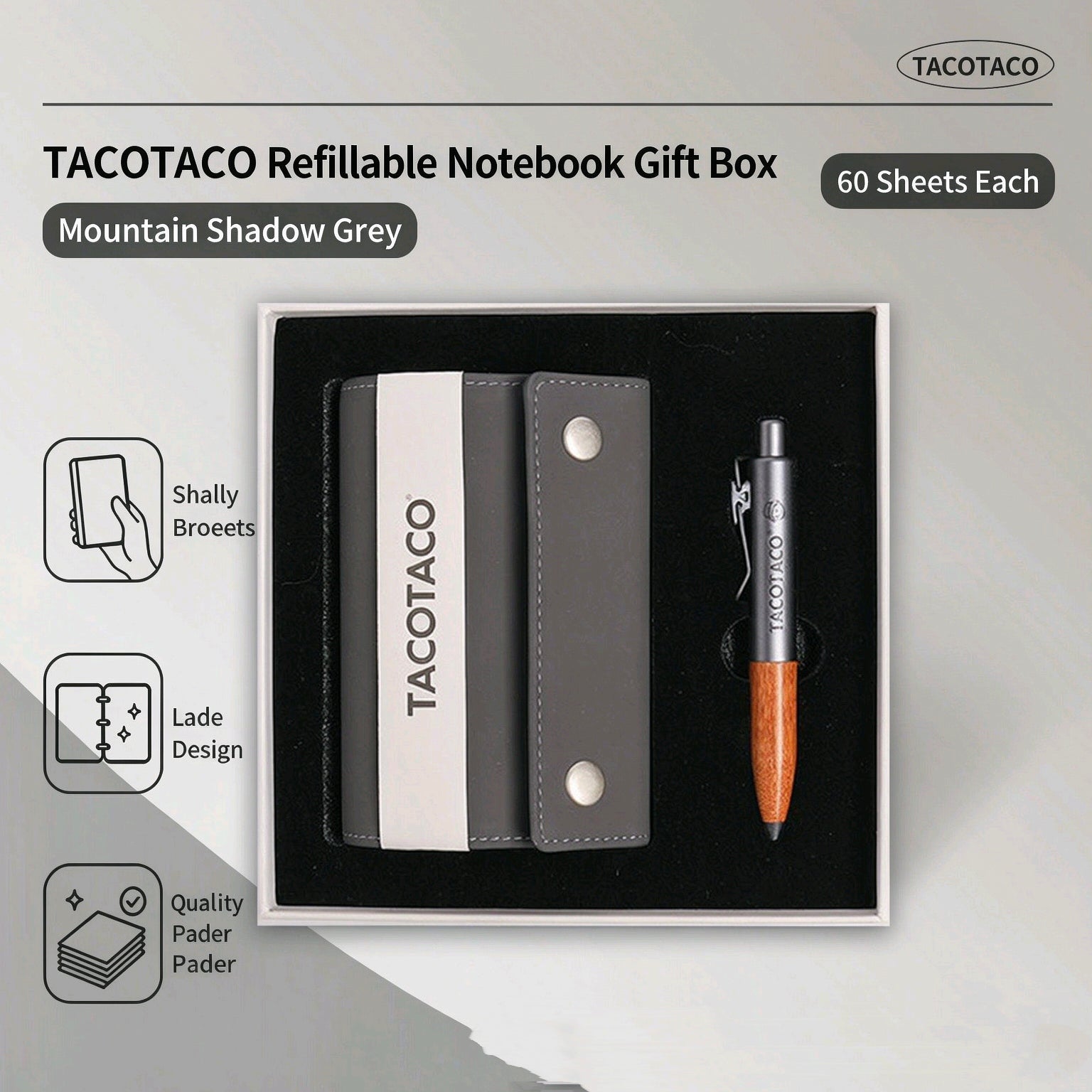 TacoTaco Rolled Notebook Pen Gift Set