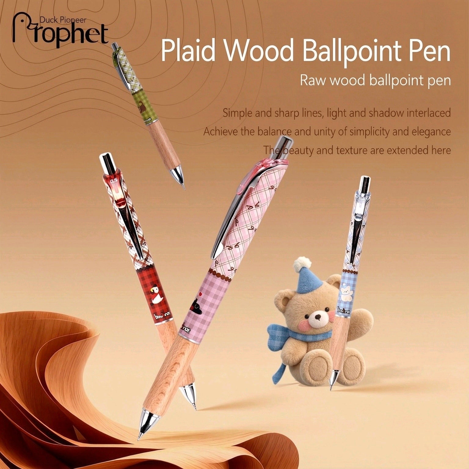 Prophet P215 Plaid Wood Gel Pen
