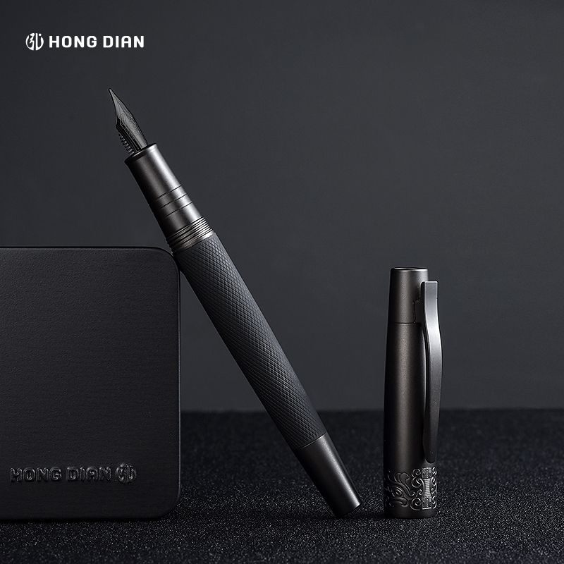 Hongdian 601 fountain pen gift set with metal case and ink bottle