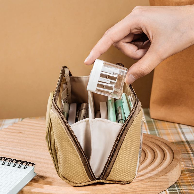 Hongdian multi-compartment pencil case with stationery organizer
