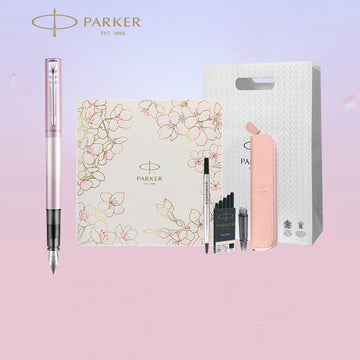 Parker Vector XL Sakura fountain pen gift set with box, pouch and ink cartridges