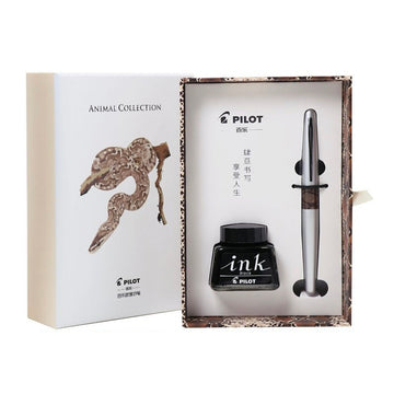 Pilot 88G animal collection gift box with fountain pen and black ink bottle