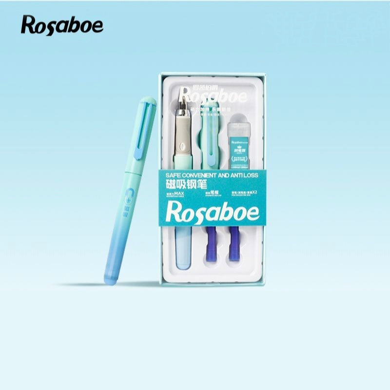 Rosaboe 1908 magnetic fountain pen gift set with cartridges