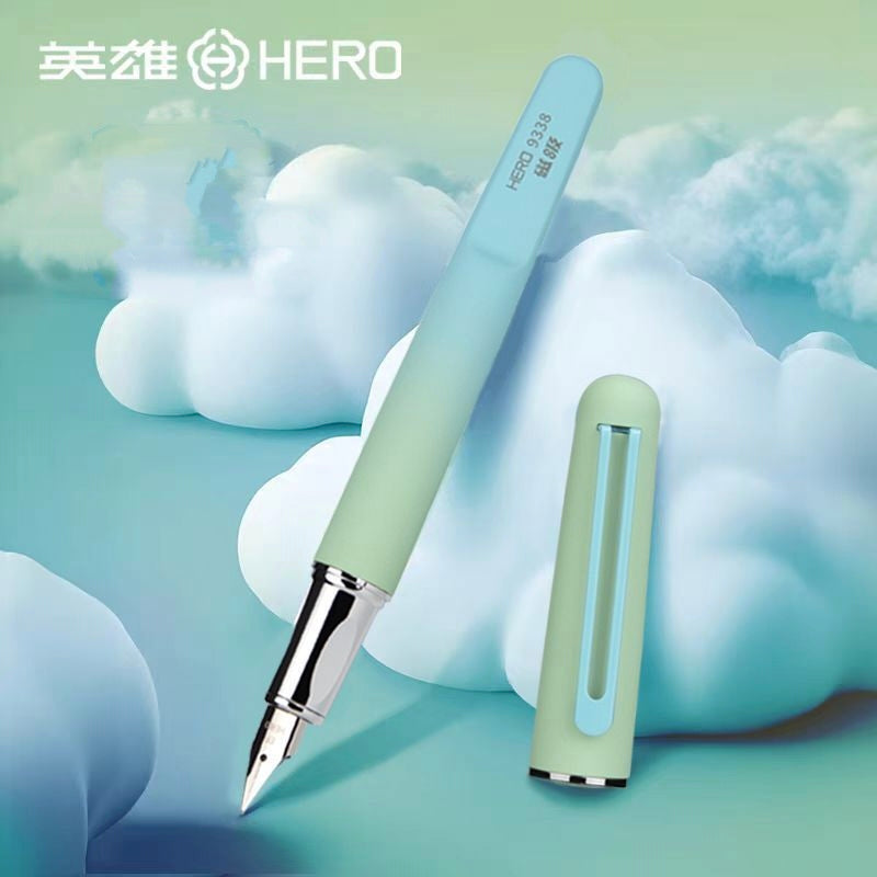 HERO 9338 EF fountain pen in blue and green gradient