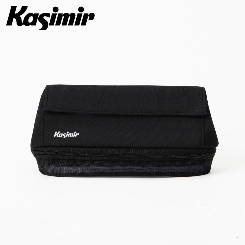 Black Kasimir pencil case with zippered lower compartment