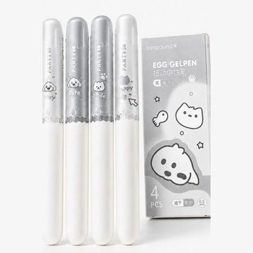 Languo Meow Party 0.5mm Quick Dry Gel Pen 4-Pack