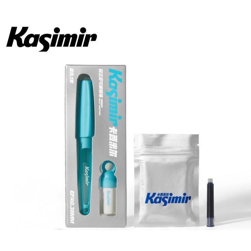 Kasimir Ergonomic Erasable Fountain Pen Crystal Blue Set