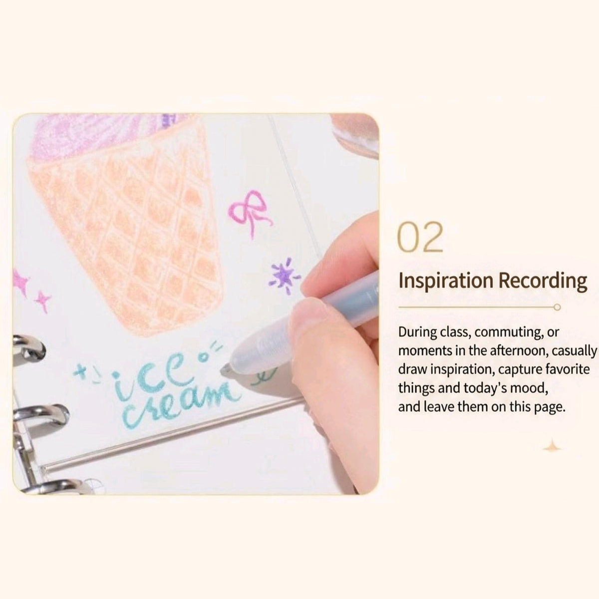 Inspiration recording with a SAKURA Gelly Roll pen in a journal