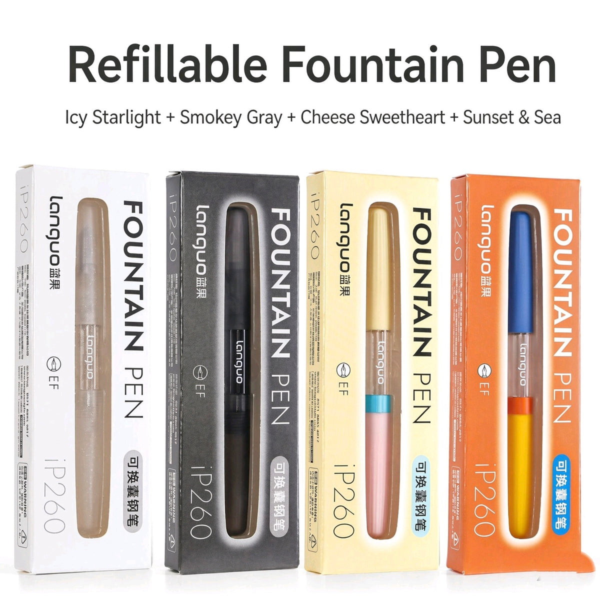 Languo iP260 Refillable Fountain Pen 4-Pack