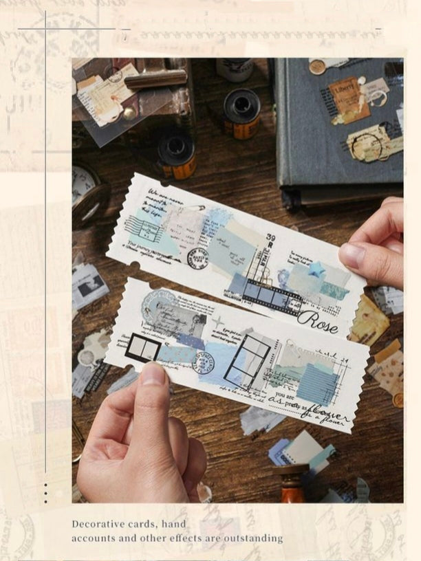 Vintage Ticket Edge Decorative Journal Cards and Stickers