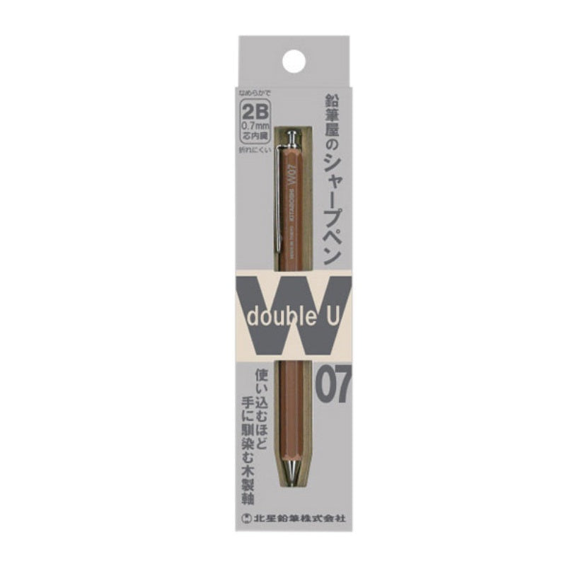 Kita-Boshi W07 Wooden Mechanical Pencil 0.7mm – Metal Tip | Japanese Craft Design