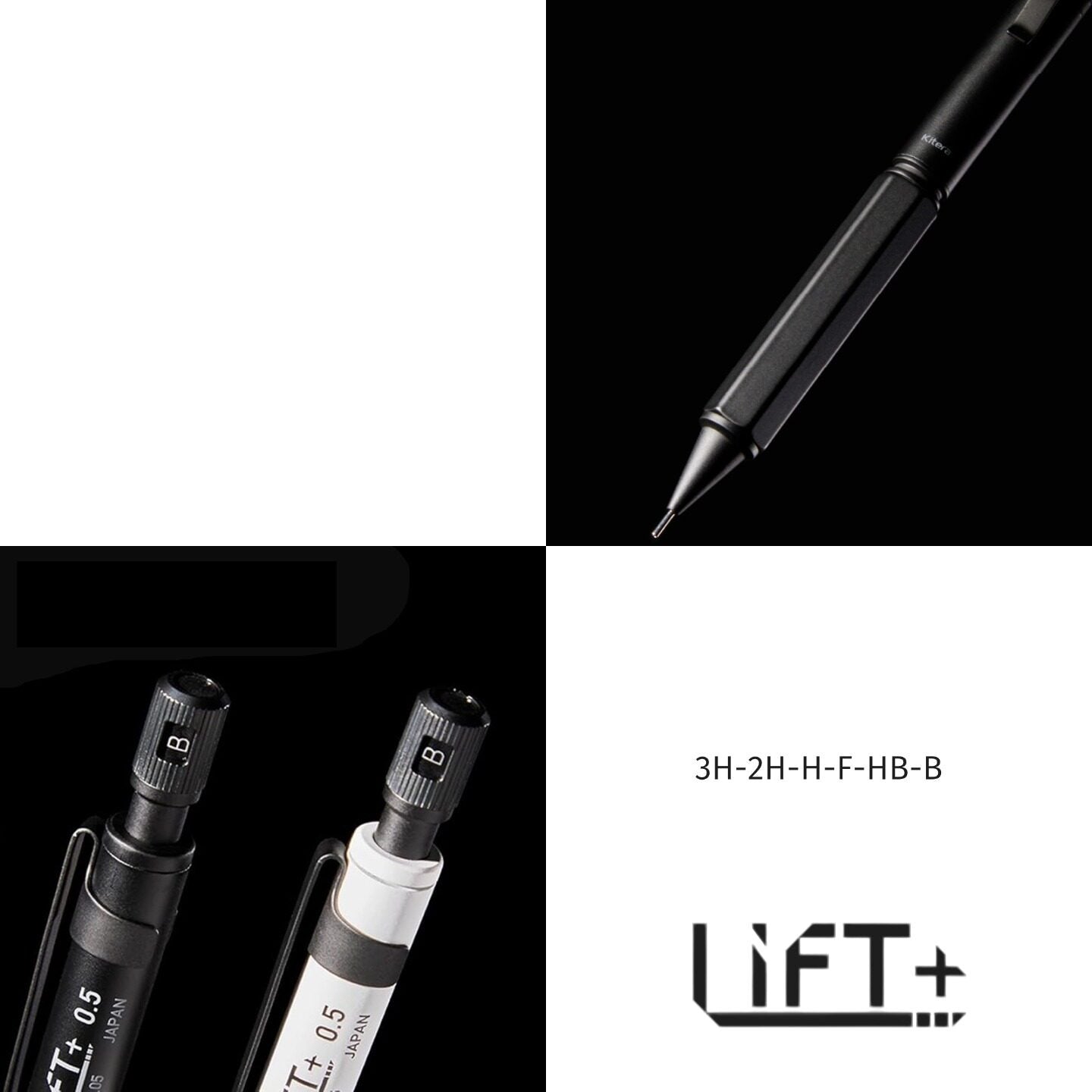KITERA Lift+ All-Metal 0.5mm Mechanical Pencil – Low Center of Gravity | Japan Original