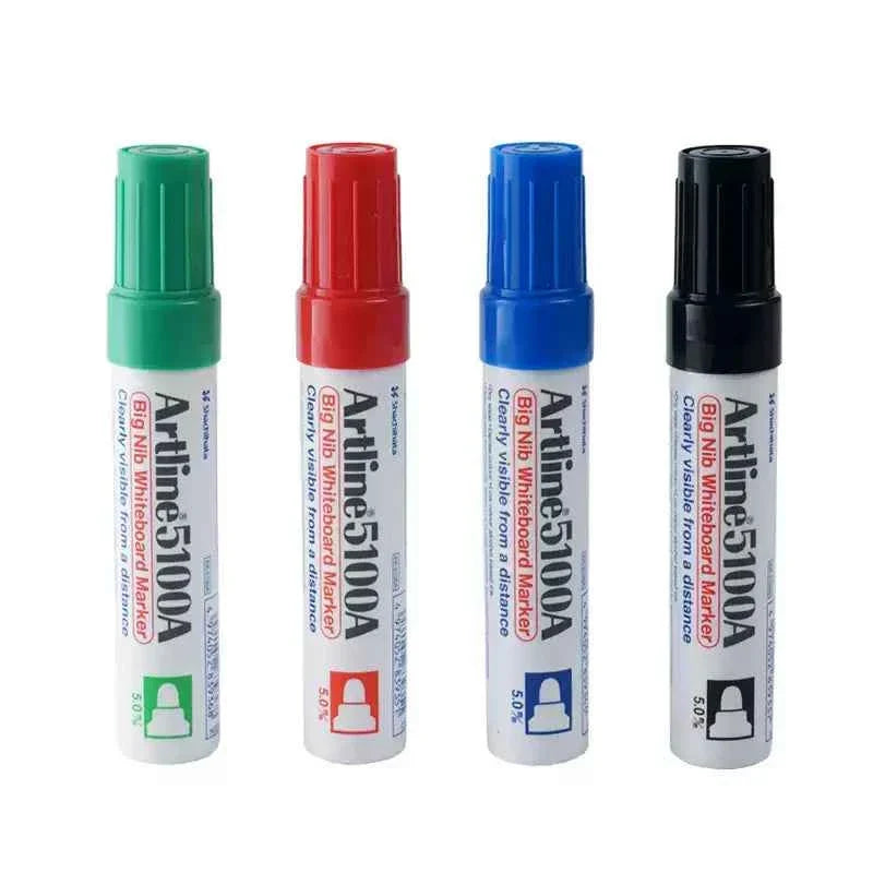 Artline 5100A Big Nib Whiteboard Markers - 5.0mm Bullet Tip - 4 Pack