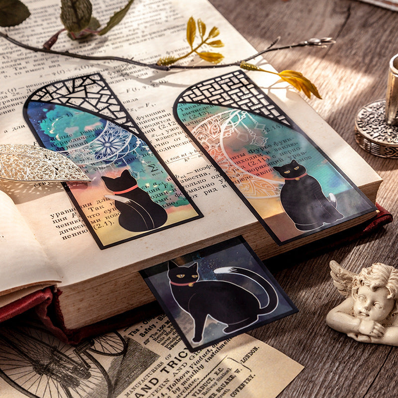 Black Cat PET Bookmark Set – 36 Elegant Page Markers