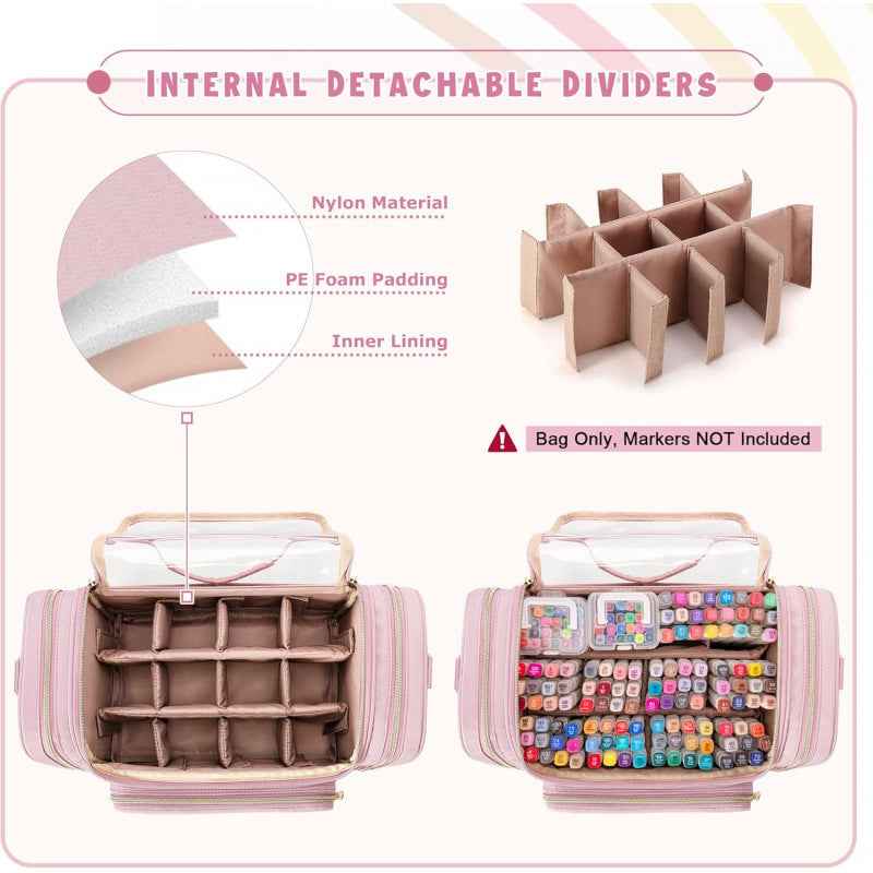 Large Marker Storage Case Marker Organizer Bag for 180-300 Markers